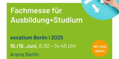 Plakat mit dem Titel "Vocatium" und einigen Informationen zum Datum und der Uhrzeit