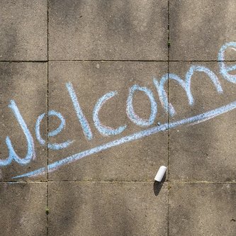 Schriftzug "welcome"